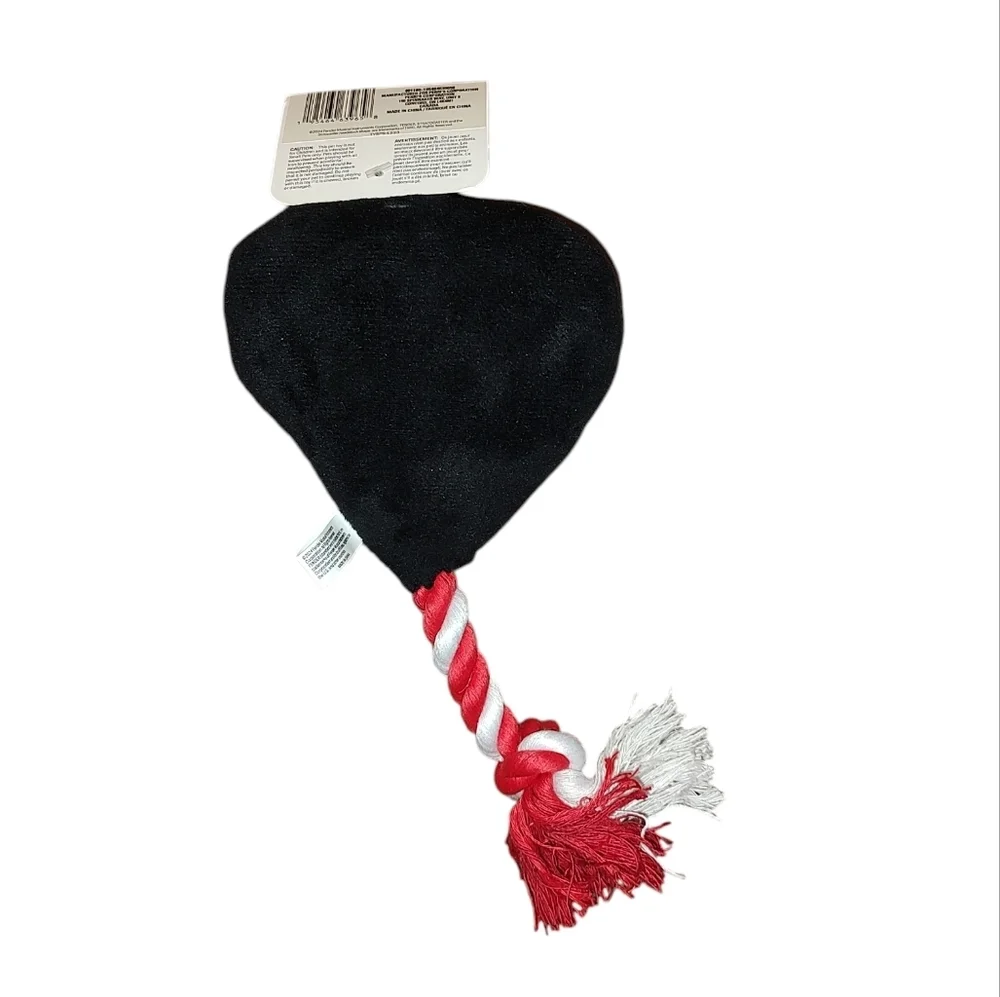 Fender Checkered Guitar Pick Squeaky Dog Toy with Rope